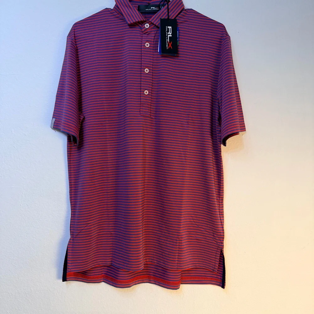 RLX Ralph Lauren Men's Polo Shirt -Stripes golf dry‎ fit athletic sport